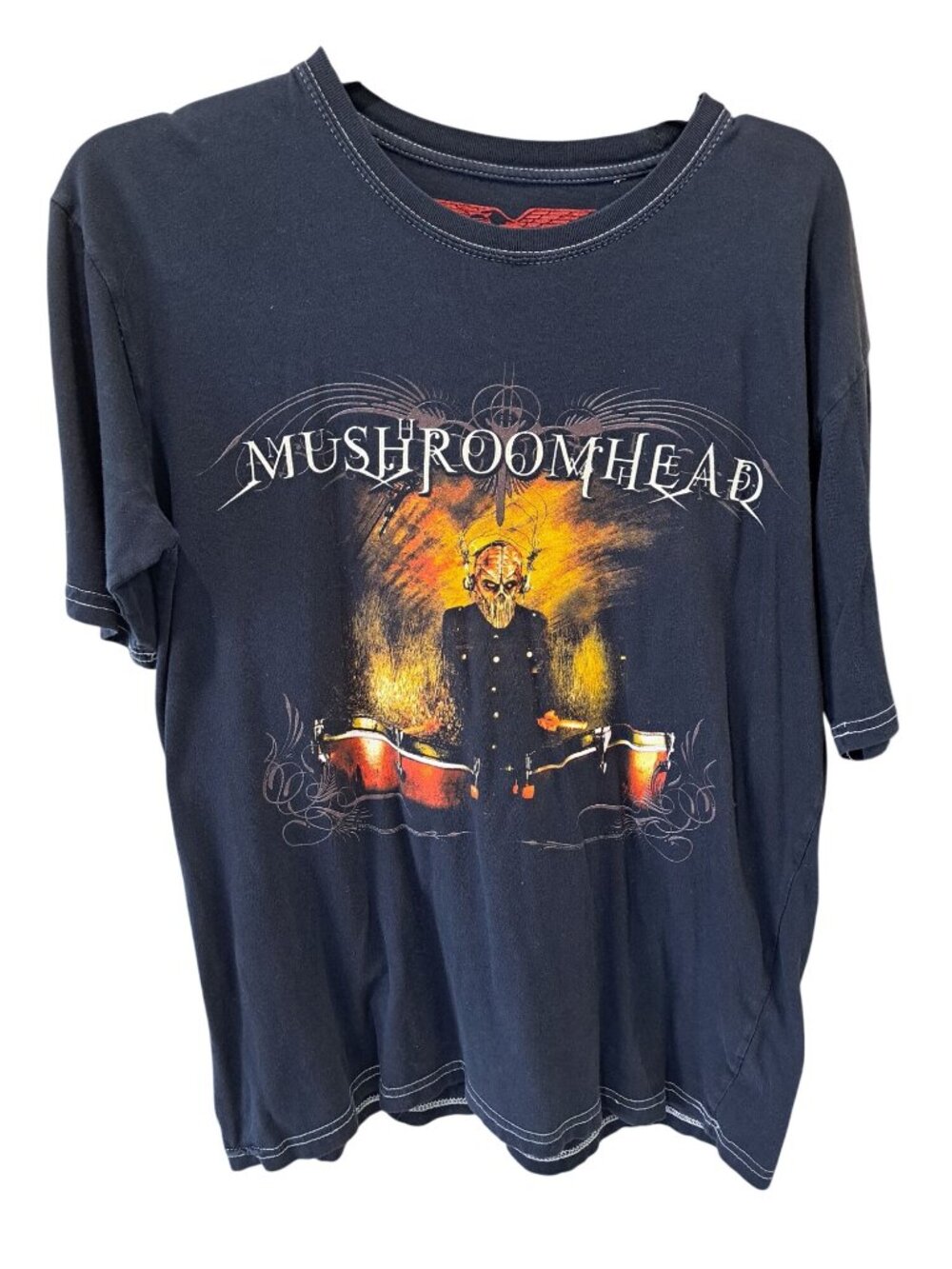 Mushroomhead Band Graphic T-Shirt Black Large Double-Sided Cotton Blend Unisex